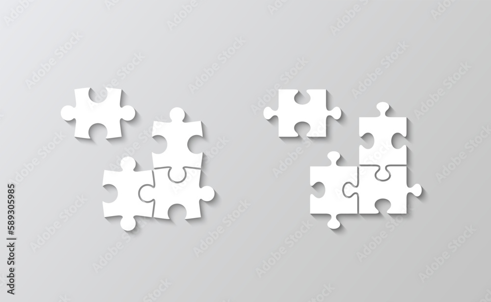 Jigsaw outline grid set with 4 details. Scheme of thinking game. Separate puzzle pieces. Cutting template. Modern background. Mosaic silhouette. Simple frame tiles. Vector illustration. Jigsaw outline grid set with 4 details. Scheme of thinking game. Separate puzzle pieces. Cutting template. Modern background. Mosaic silhouette. Simple frame tiles. Vector illustration.