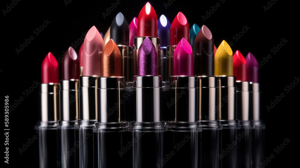 Lipstick collection. Illustration AI Generative. Lipstick collection. Illustration AI Generative.