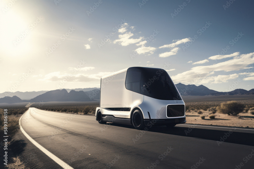 Striking Autonomous Truck Driving on Road