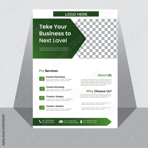  abstract business flyer, perfect for creative professional business,  abstract business presentation template, vector template design or business poster template design, Flyer template layout design