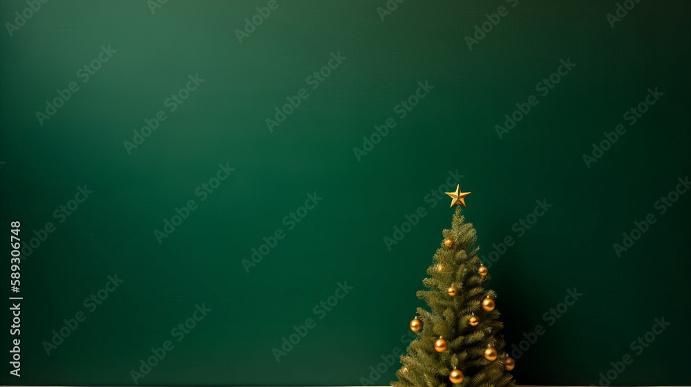 Naklejka premium Christmas tree background. Illustration AI Generative.