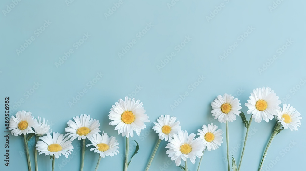 Chamomile background. Illustration AI Generative. Chamomile background. Illustration AI Generative.
