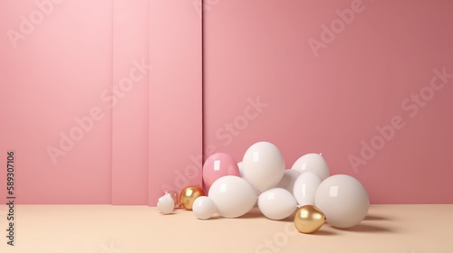 Balloon Background. Illustration AI Generative.