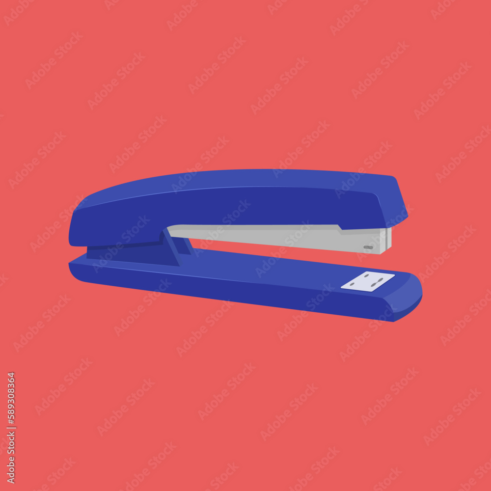 Office stapler for stapling paper flat vector illustration Office stapler for stapling paper flat vector illustration