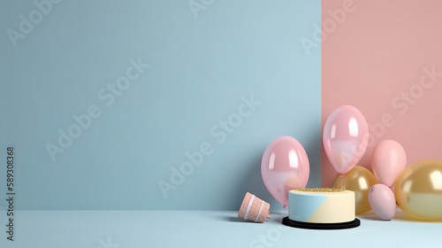 Balloon Background. Illustration AI Generative.