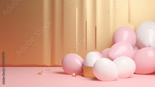 Balloon Background. Illustration AI Generative.