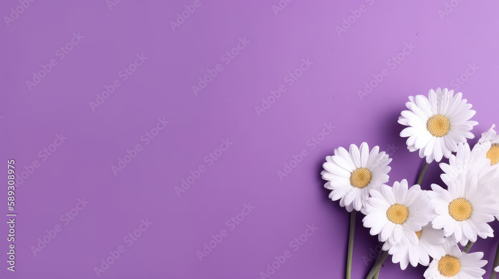Obraz premium Chamomile background. Illustration AI Generative.