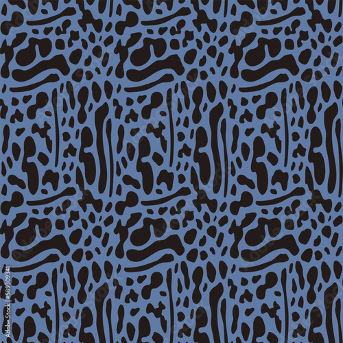 Poison dart frog skin vector repeat pattern with black and Light Purple Blue color combination.