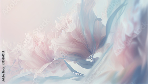 Soft floral pastel background by Generative AI
