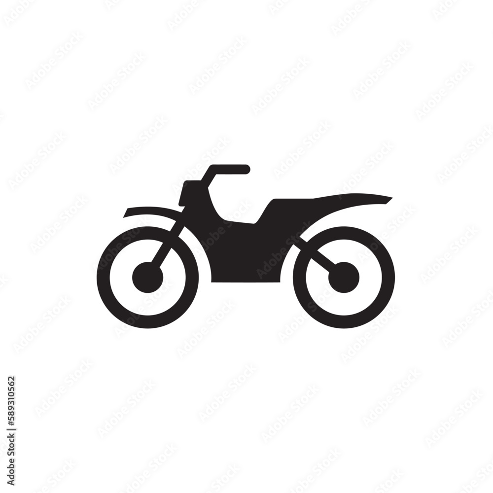 simple black motorcycle icon design template