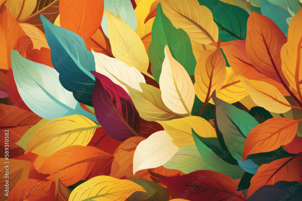 Colorful Leaves Wallpaper Background
