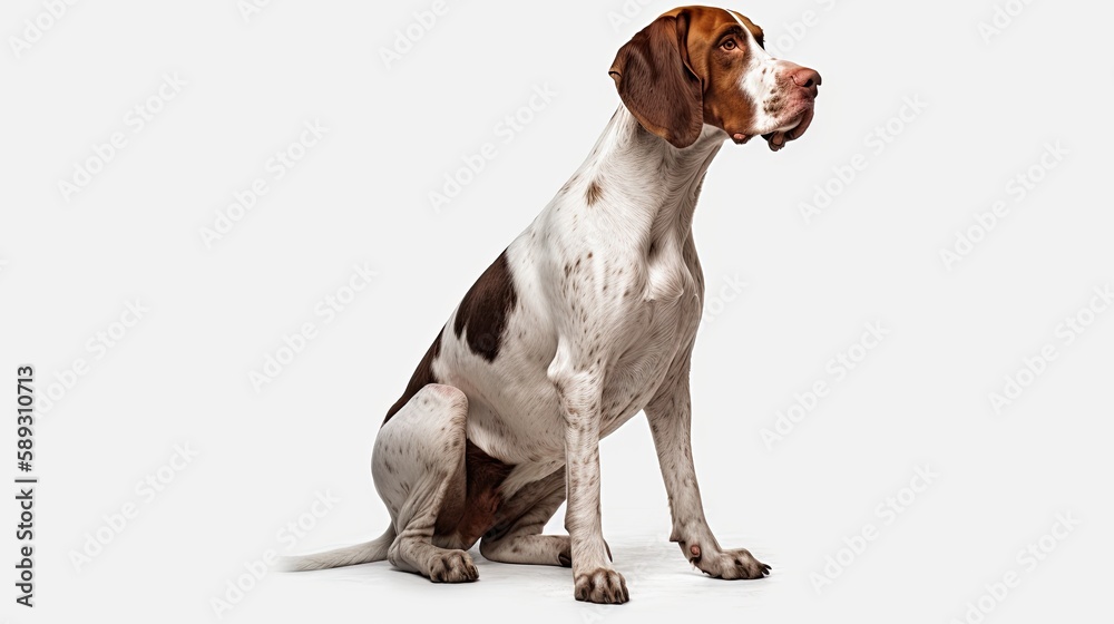 Bewitching Brown and White German Pointer Dog - An Adorable Pet for Hunting or Companionship: Generative AI