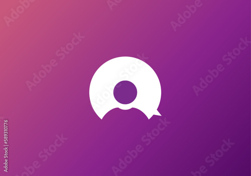 Gradient human chat support assistance logo symbol