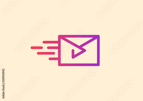 Speed mail media app icon logo symbol