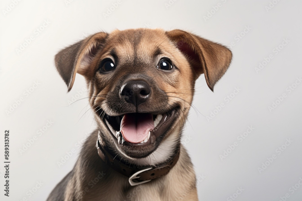 Generative AI Pretty happy brown puppy dog