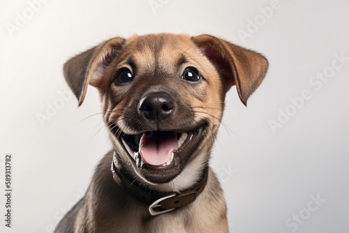 Generative AI Pretty happy brown puppy dog © Julia