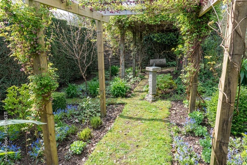 English country garden terrace