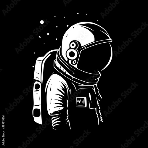 Astronaut - Minimalist and Flat Logo - Vector illustration