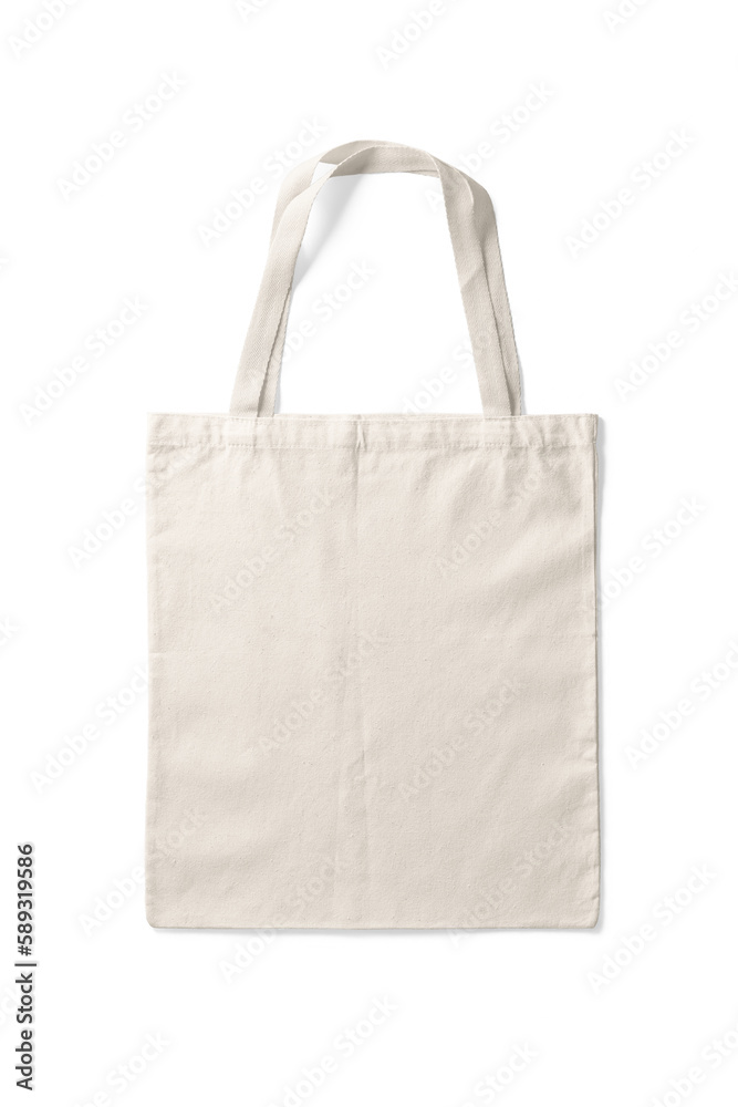Blank tote canvas bag mockup isolated on a transparent background, PNG ...