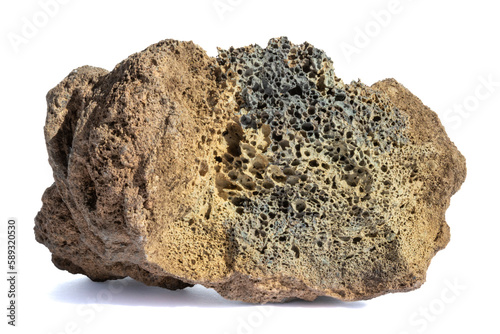Φωτογραφία volcanic stone on white background