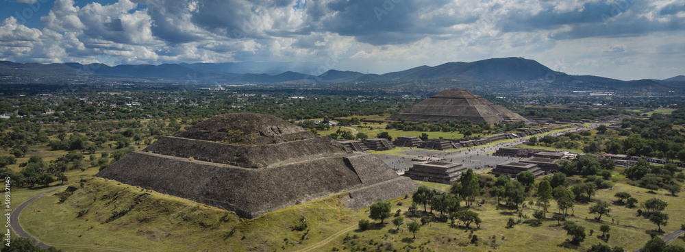 view of town teotihuacan mexico 