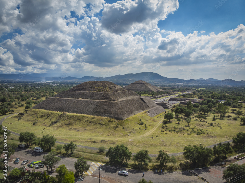 view from the hill teotihuacan mexico 