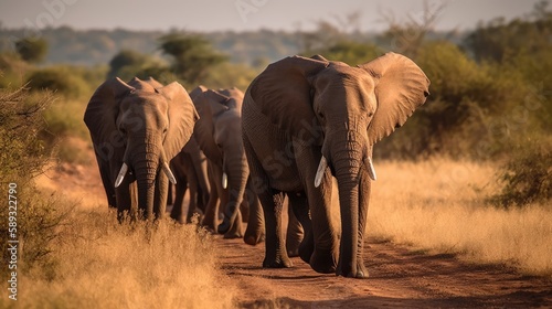 elephants in the savannah, Generative AI