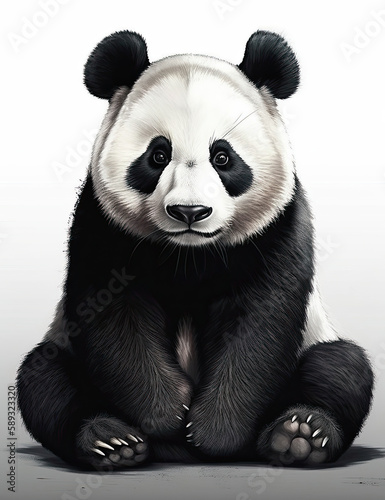 Realistic Panda Illustration for Logo Design, T Shirts, Graphic Design and More. Generative AI