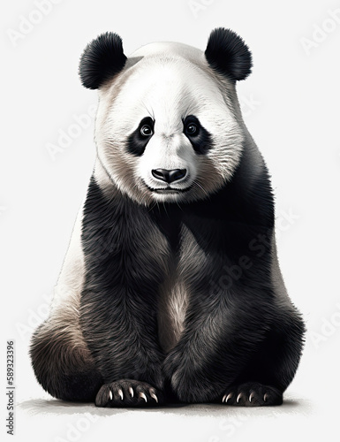 Realistic Panda Illustration for Logo Design  T Shirts  Graphic Design and More. Generative AI