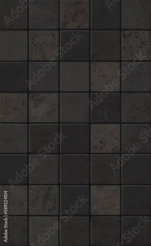 Dark tile background. stonewall, rock texture. Close-up. Black and gray stone background for design. Nature backdrop