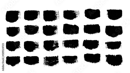 black ink grunge brush strokes 