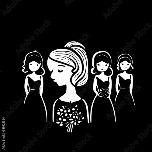 Bridesmaid | Minimalist and Simple Silhouette - Vector illustration
