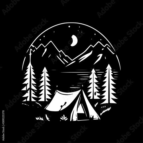 Camp | Minimalist and Simple Silhouette - Vector illustration