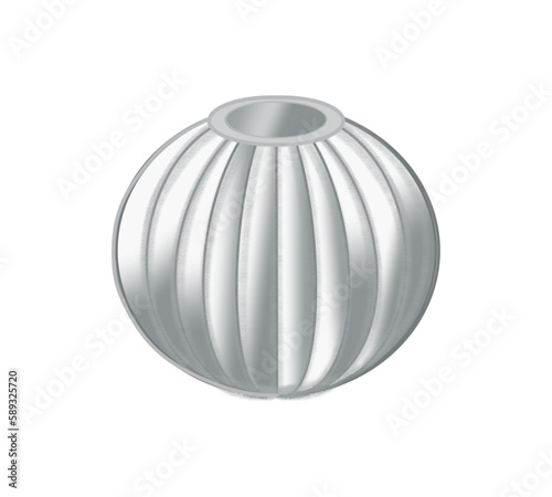 Ceramic vase  in the form of a ball  a container for a bouquet  on a transparent background  for printing and design