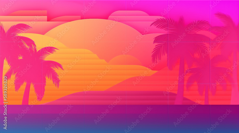 Generative AI sunset with palms