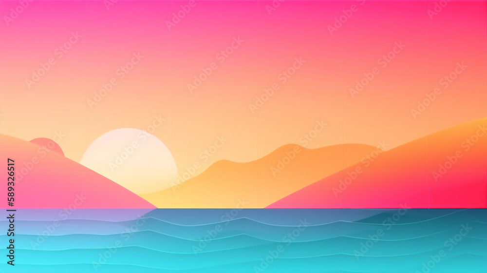Generative AI sunset on the sea