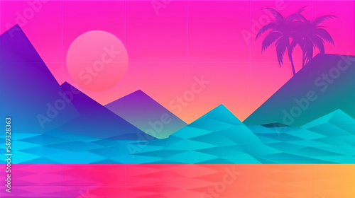 Generative AI  illustration of a tropical island