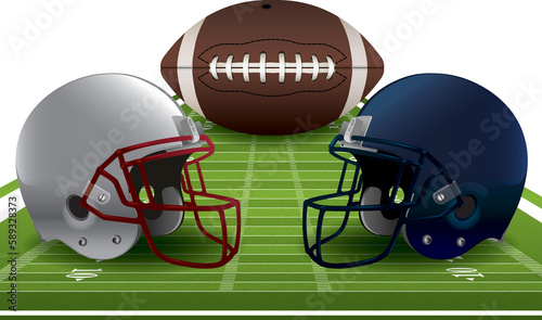 American Football Bowl Game Illustration