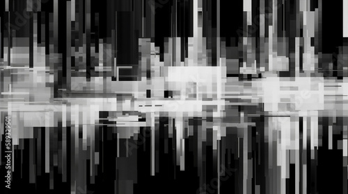 Black and White Glitched Art Texture Background, Black and white wallpaper © WLTHYSUSHI
