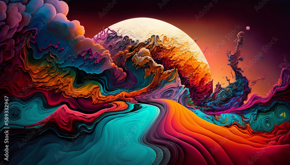Experience a Cosmic Landscape with Multicolored Wonders