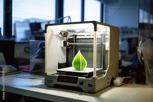 Obraz na płótnie 3d printer creating an object prototype in laboratory. Generative ai