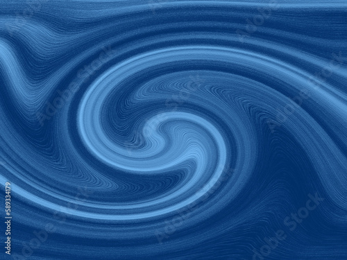 A large water or sky vortex. Background. Illustration of big blue dramatic waves with tiny bubbles texture.