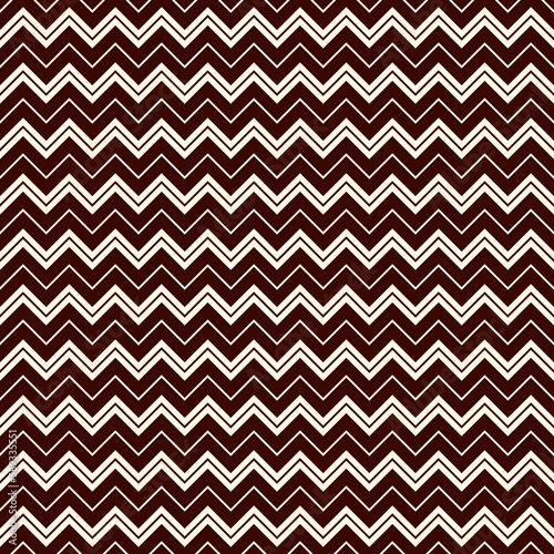 Chevron diagonal stripes seamless pattern with classic geometric ornament. Outline zigzag lines wallpaper. © funkyplayer
