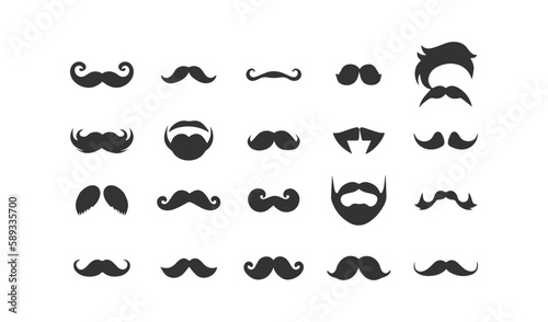Mustache icon set. Vector illustration design.