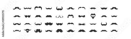 Mustache icon set. Vector illustration design.