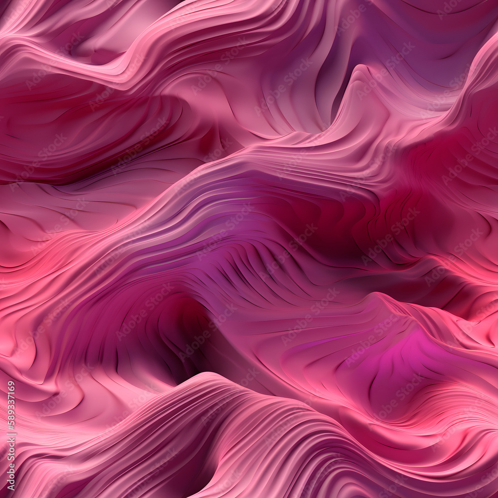 Fototapeta premium Seamless pattern of futuristic 3D image of digital waves. Abstract waves wallpaper and background.