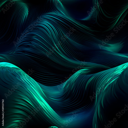 Seamless pattern of futuristic 3D image of digital waves. Abstract waves wallpaper and background.