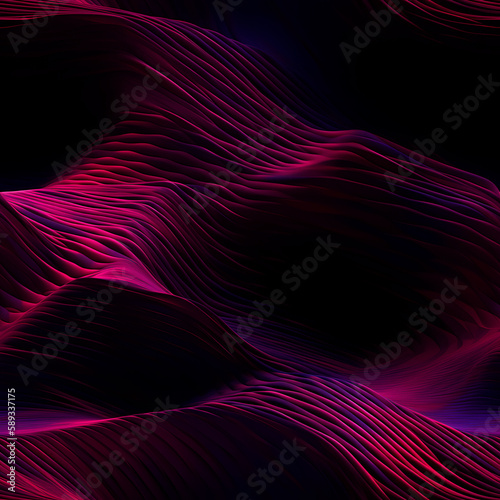 Seamless pattern of futuristic 3D image of digital waves. Abstract waves wallpaper and background.