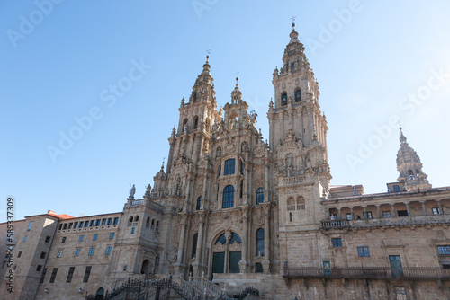 Santiago de Compostela Cathedral facade view