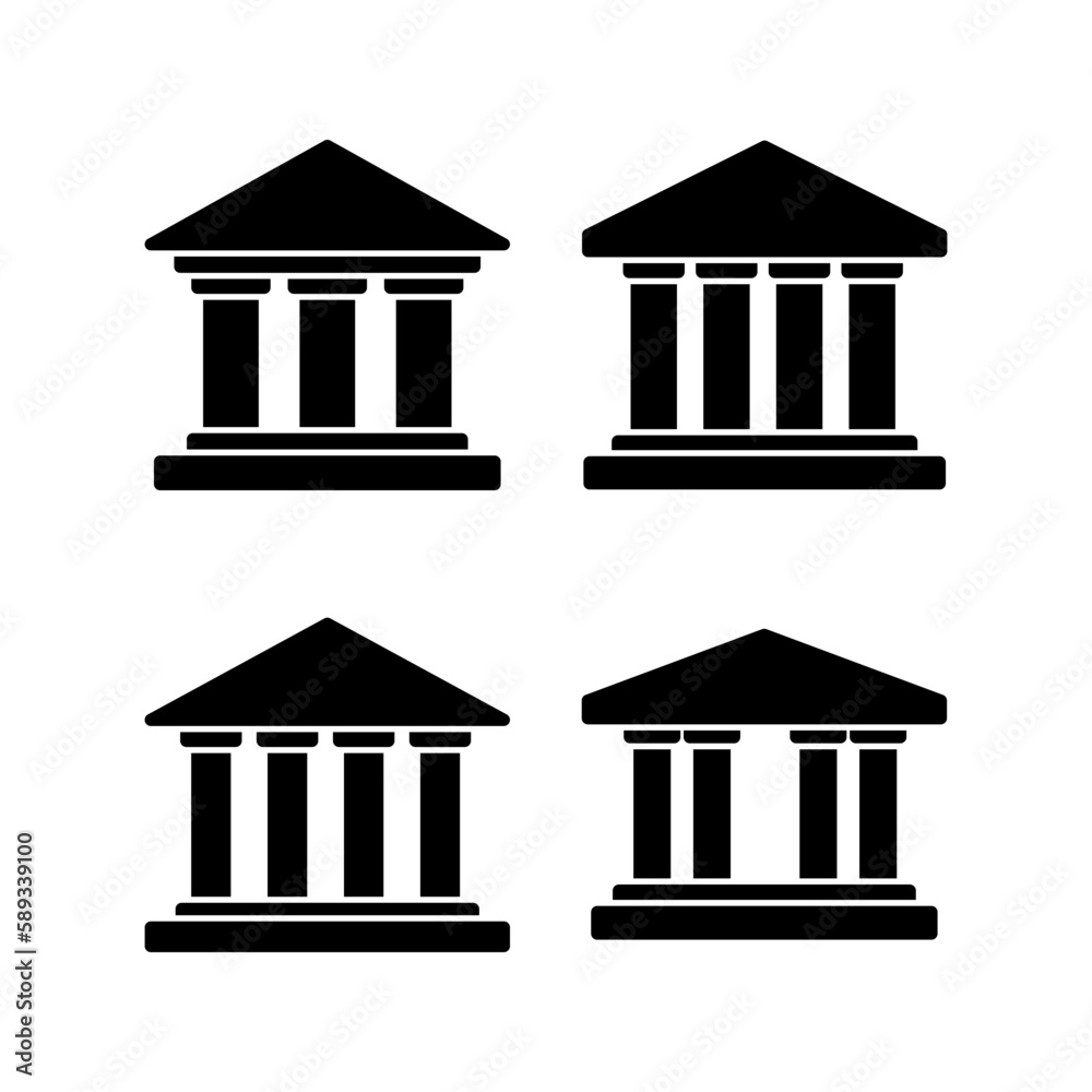 Bank icon vector illustration. Bank sign and symbol, museum, university Bank icon vector illustration. Bank sign and symbol, museum, university